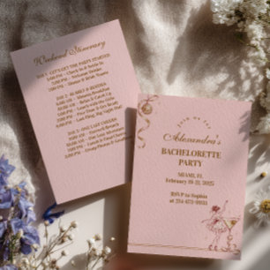 Pink Martini Last Disco Bachelorette Invitation