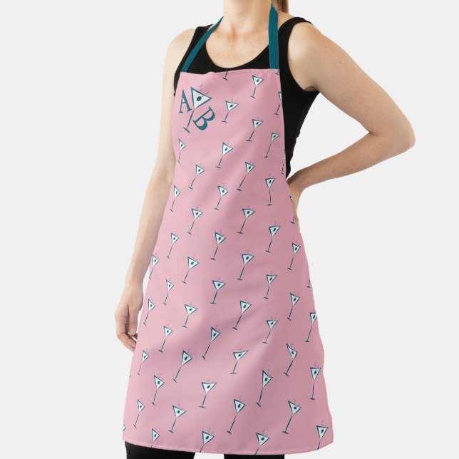 Pink Martini Monogram Apron (Insitu)