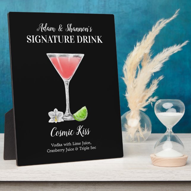 Pink Martini • PERSONALIZE this Signature Drink Pl Plaque (Side)