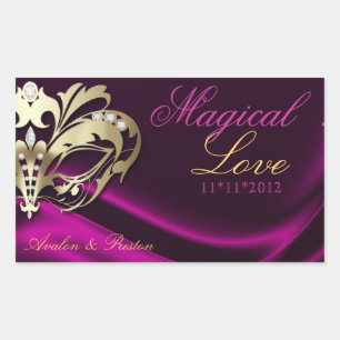 Pink Masquerade Gold Candy Buffet Sticker