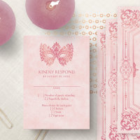 Pink Masquerade Mask Elegant Quinceanera