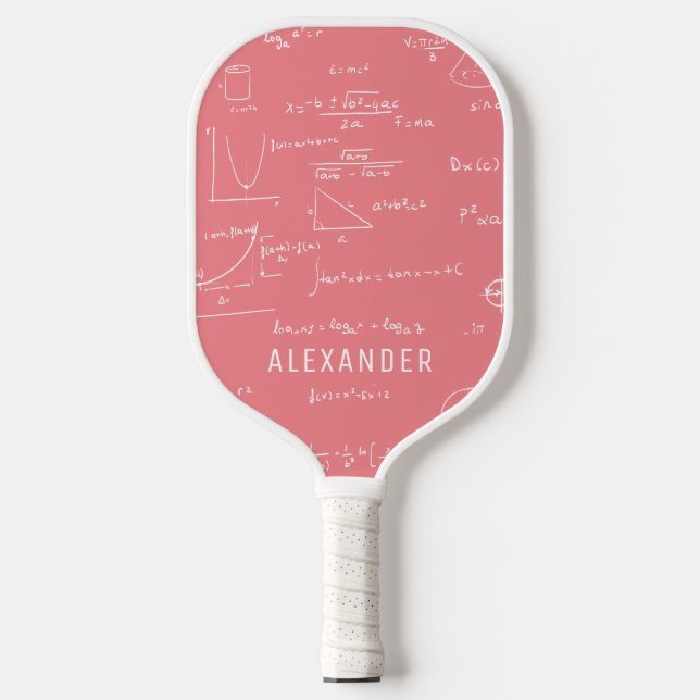 Pink Mathematics Equations Personalised Pickleball Paddle (Front)