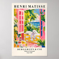 Pink Matisse Print, Polar Bear In Bathtub Art Prin