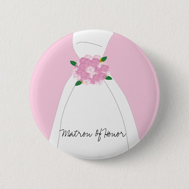 Pink Matron Of Honour Button (Front)