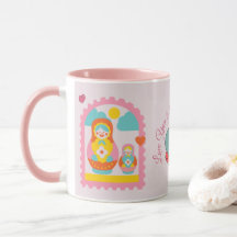 Pink Matryoshka Cute Russian Nesting Doll