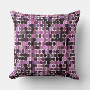 Pink, Mauve and black rose geometric Cushion