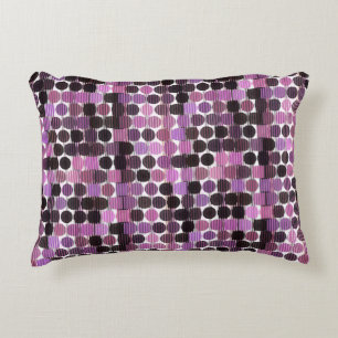 Pink, Mauve and black rose geometric Decorative Cushion