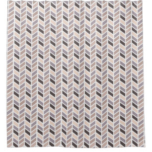 Pink, Mauve, Brown Herringbone Pattern Design Shower Curtain