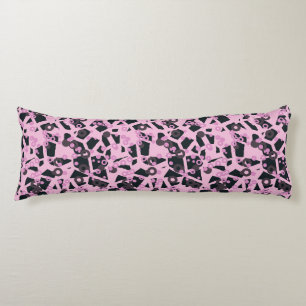 pink mauve charcoal abstract body cushion