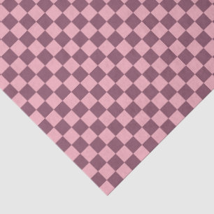 Pink Mauve Checkerboard Checkered Girly Retro Y2K Tissue Paper