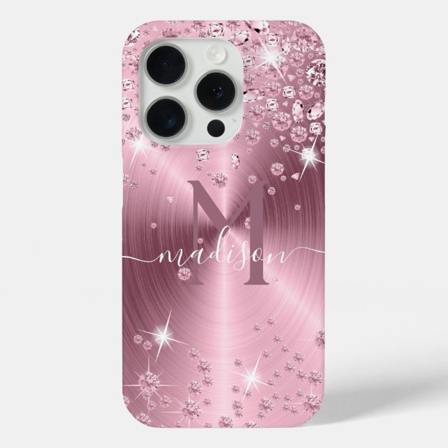 Pink Mauve Diamonds - Personalised Case-Mate iPhone Case (Back)
