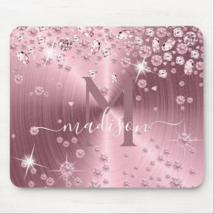 Pink Mauve Diamonds - Personalised Mouse Pad