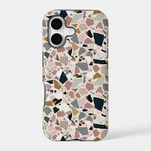 Pink Mauve Grey and Brown Speckled Terrazzo