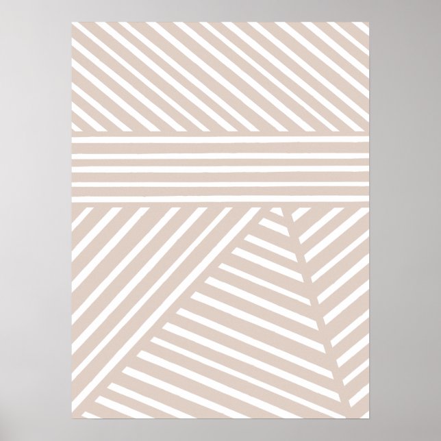 Pink / Mauve Minimalist Stripe Wall Art Print (Front)