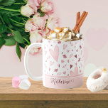 Pink | Mauve Watercolor Hearts Pattern Name Coffee Mug<br><div class="desc">Great for celebrating Valentine's Day or any day you just want to show love to your favourite person,  this pink and mauve on white hearts pattern design is sure to bring a smile to anyone who receives it.</div>