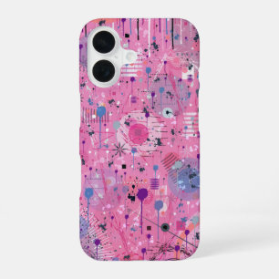 Pink Maximalist Abstract Art  iPhone 16 Case