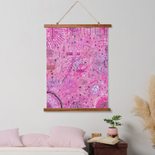 Pink Maximalist Abstract: Raspberry Sundae Hanging Tapestry