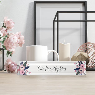 Pink Meadow   Floral Nameplate