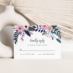 Pink Meadow   Floral RSVP Card