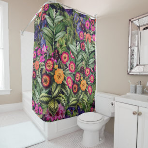Pink Meadow Floral Shower Curtain