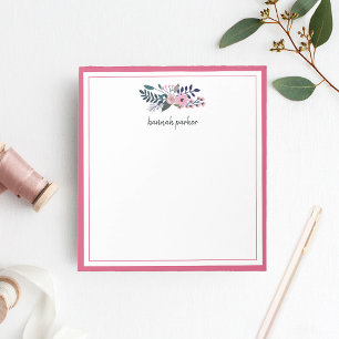 Pink Meadow   Personalised Floral Notepad