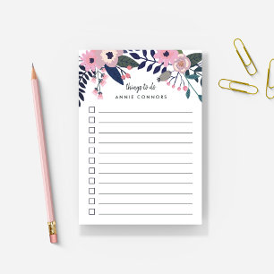 Pink Meadow   Personalized Floral To Do List Post-it Notes
