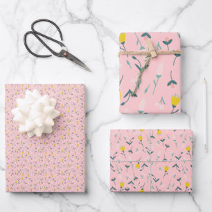 Pink Meadow Wrapping Paper Sheet