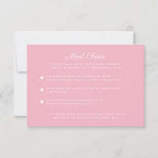 Pink Meal Choice Response Card