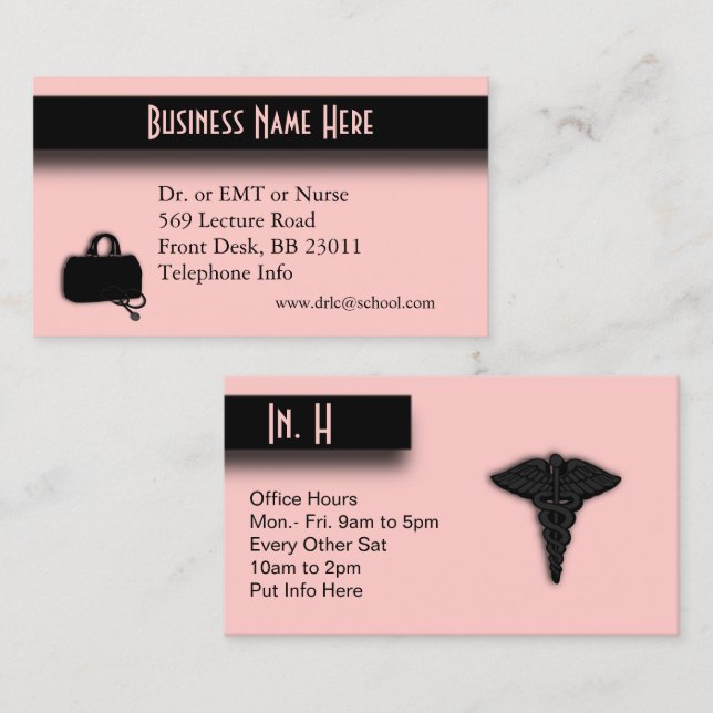 Pink Medical Business Card (Front/Back)