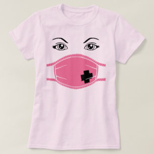 Pink Medical Mask Graphic T-Shirt