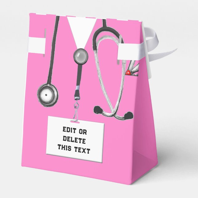 Pink Medical School Graduation Favour Box (Back Side)