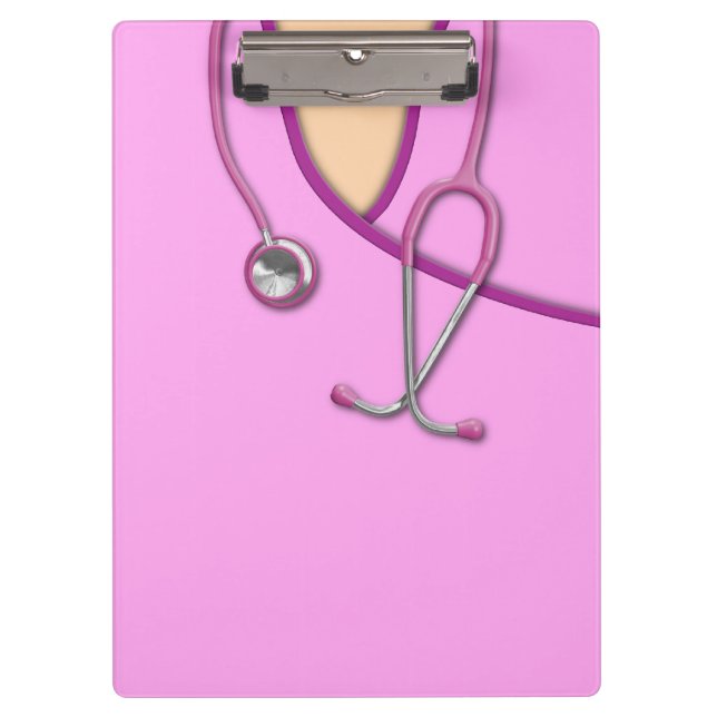 Pink Medical Scrubs Clipboard (Front)