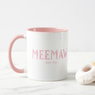 Pink MeeMaw Year Established Mug