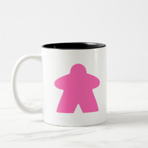 Pink Meeple Board Game Piece Two-Tone Coffee Mug