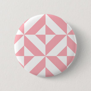 Pink Melon Geometric Deco Cube Pattern 6 Cm Round Badge
