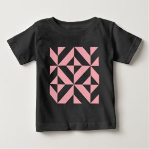 Pink Melon Geometric Deco Cube Pattern Baby T-Shirt
