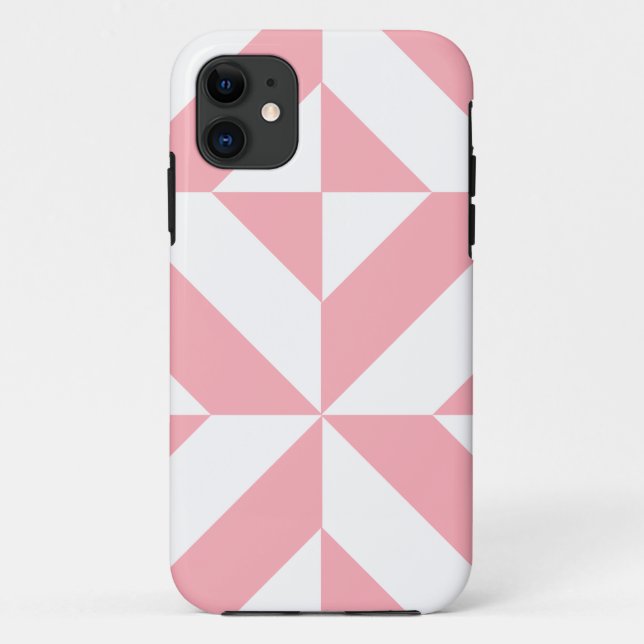 Pink Melon Geometric Deco Cube Pattern Case-Mate iPhone Case (Back)