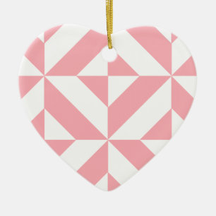 Pink Melon Geometric Deco Cube Pattern Ceramic Tree Decoration