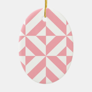 Pink Melon Geometric Deco Cube Pattern Ceramic Tree Decoration