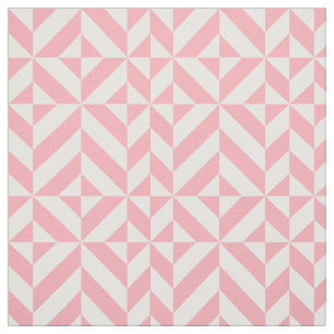 Pink Melon Geometric Deco Cube Pattern Fabric