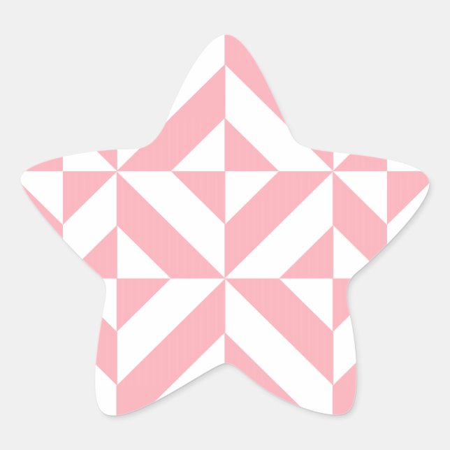 Pink Melon Geometric Deco Cube Pattern Star Sticker (Front)