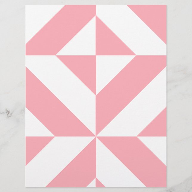 Pink Melon Geometric Deco Cube Scrapbook Paper (Front)
