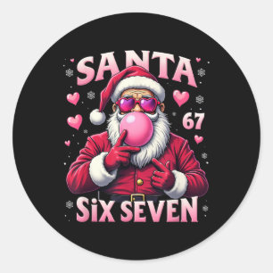 Pink Meme Xmas Boys Girls Classic Round Sticker