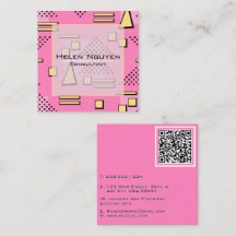 Pink Memphis Retro 80s QR Code Consultant