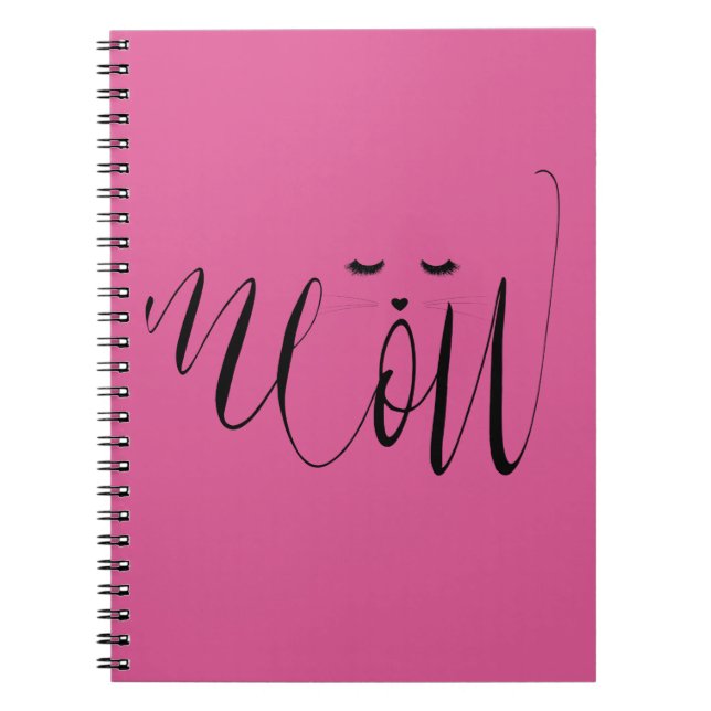 Pink Meow Cat Notebook (Front)