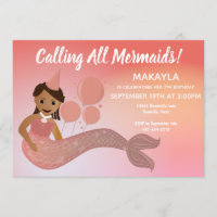 Pink Mermaid African American Birthday Party