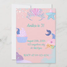 PINK MERMAID BIRTHDAY INVITATION