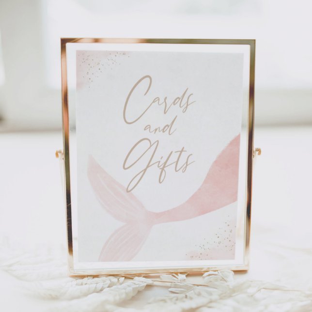 Pink Mermaid Girl Birthday Cards and Gifts Poster (Creator Uploaded)