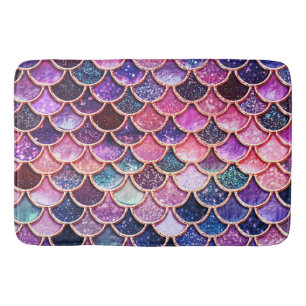 Pink Mermaid Glitter Scales- Mermaid Scales Bath Mat