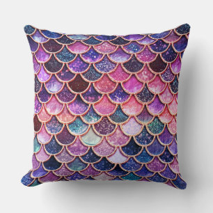 Pink Mermaid Glitter Scales- Mermaid Scales Cushion
